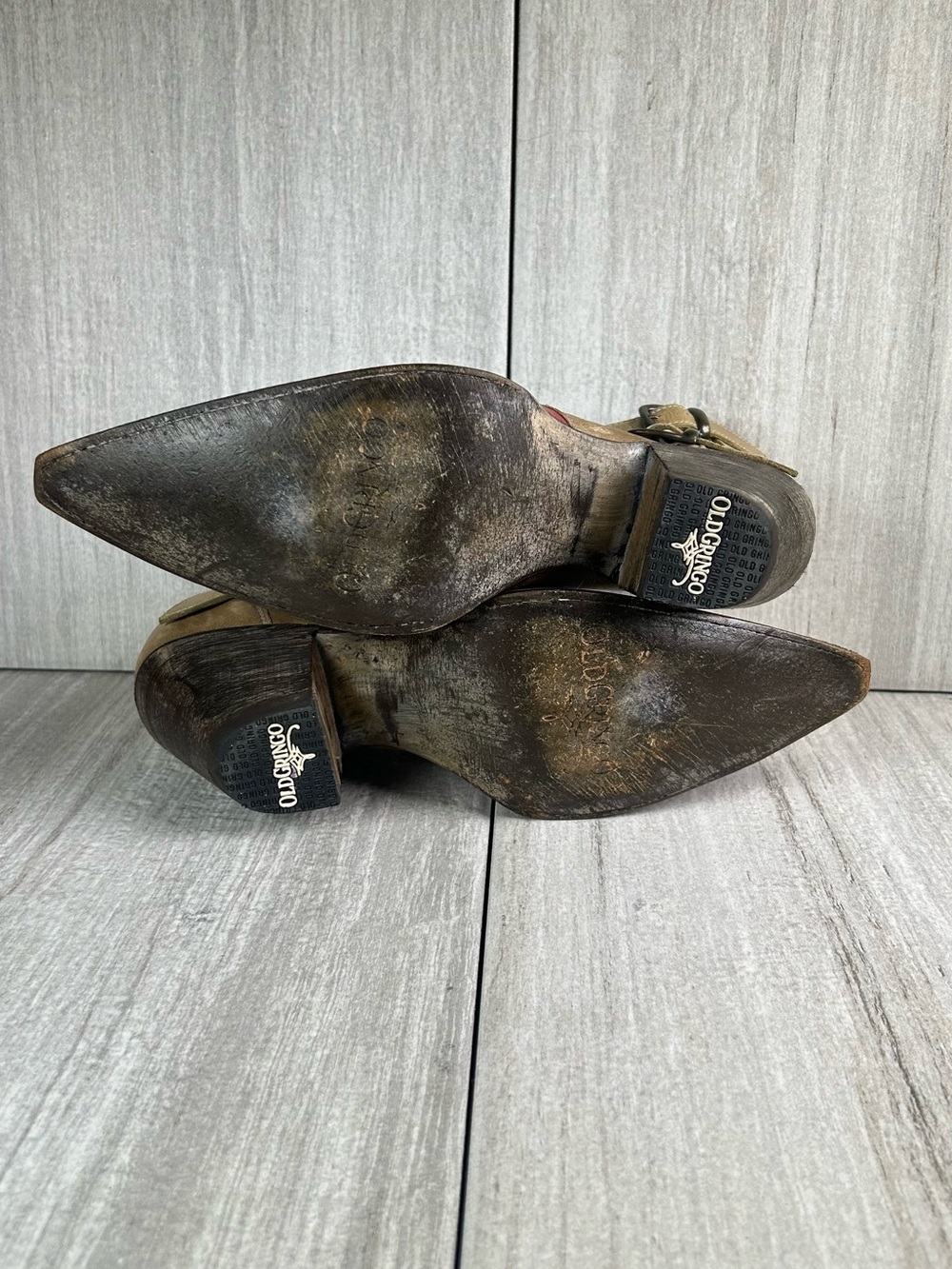 Old Gringo Joy Taupe Western Buckle Strap Ankle Heeled Booties Women’s Size 7 B - Picture 8 of 11